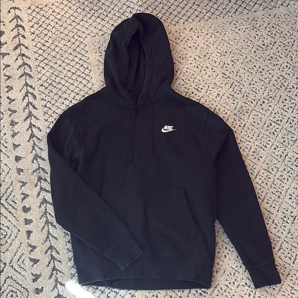 Nike Black Hoodie with White Swoosh